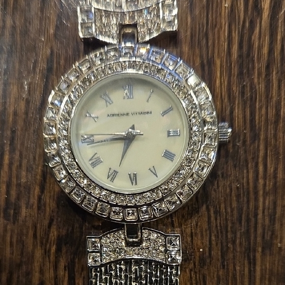 Adrienne Vittadini Silver Crystal Women's Watch - Picture 1 of 3